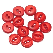 12pcs Red Round Sewing Buttons 9mm Resin 2-Hole Fish Eye Craft Button