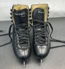 Riedell OPAL 110B Black Ice Figure Skates [ Size 4 • 9 1/3” Spiral ] Free Guards
