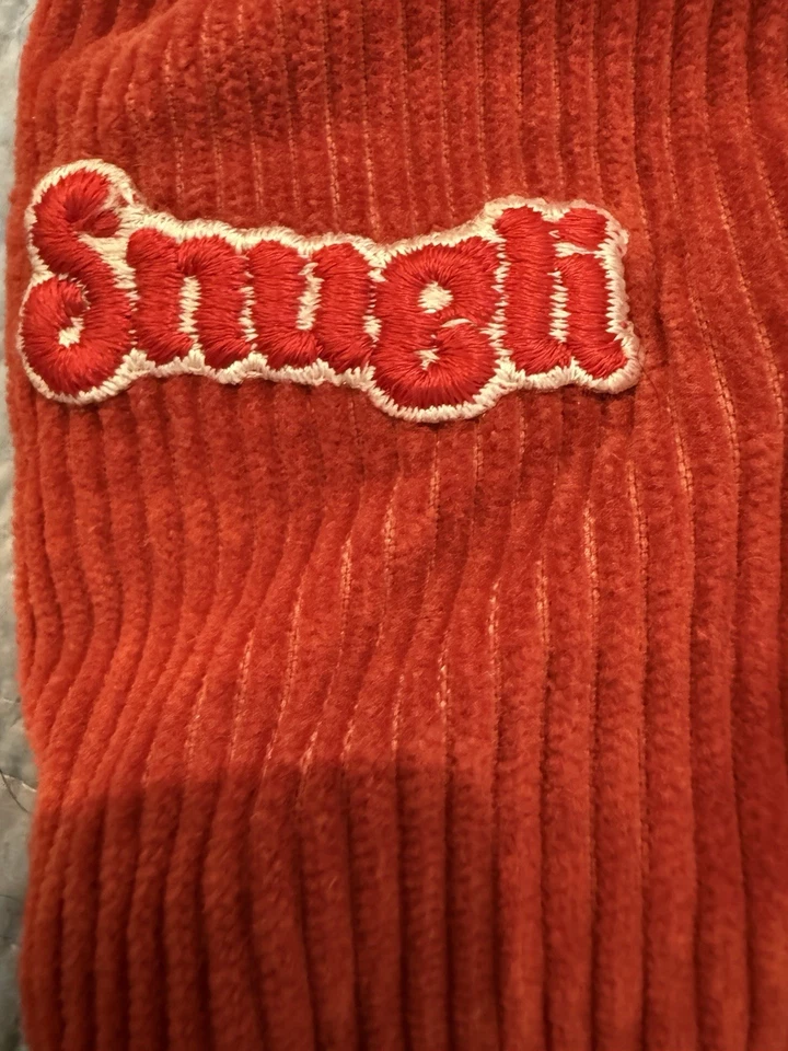 Mochila portabebés SNUGLI vintage años 70 naranja MOD pana algodón EE. UU. Foto 3 de 4