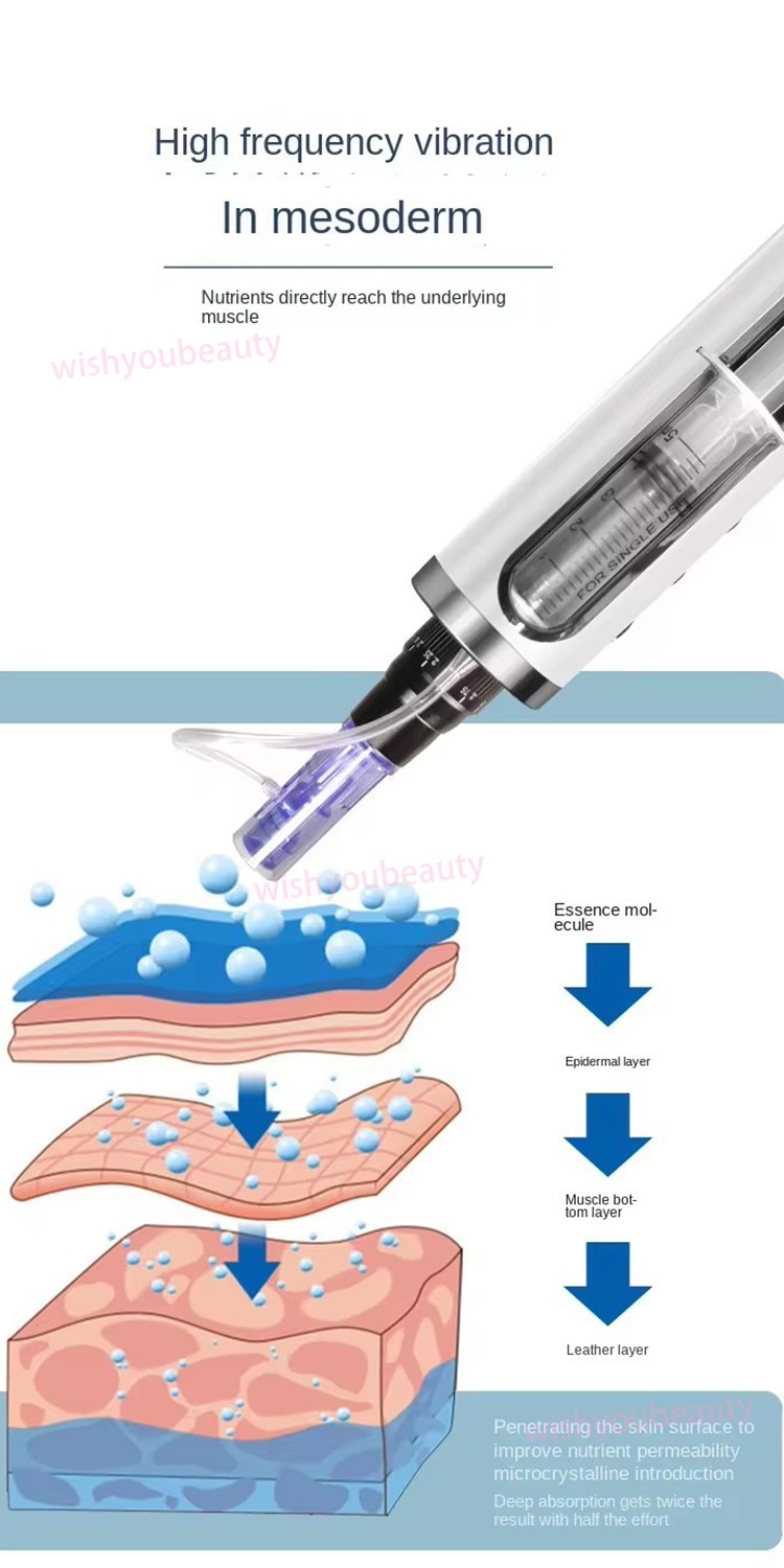 Micro Pen Mesotherapy Gun With 10Pcs 42Pins Replacement Needles Cartridges Tips