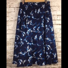 Retro Blue pleated Skirt Swiss Made Polyester Belt Small Medium Vintage Retro