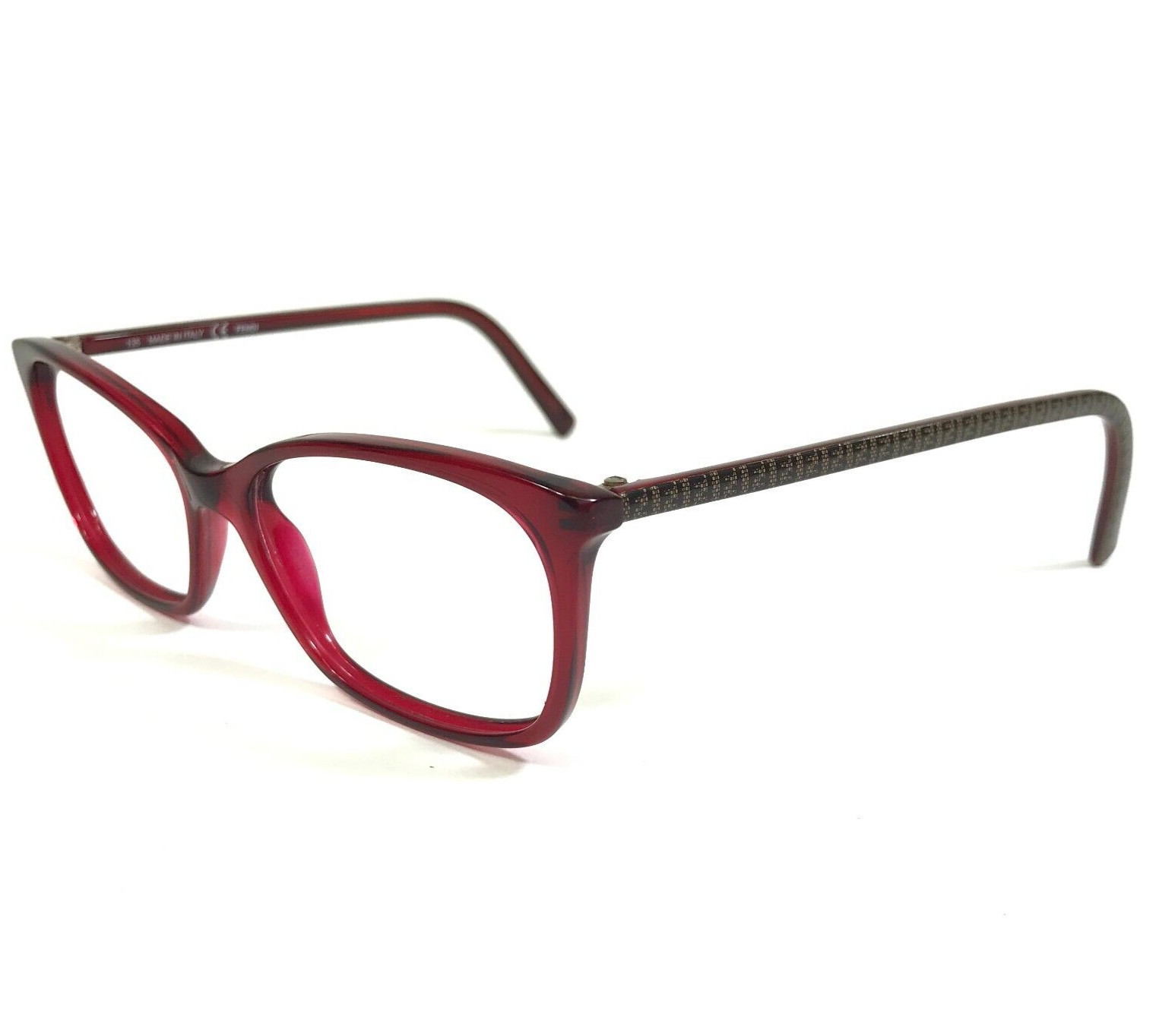 Fendi Eyeglasses Frames F1020 615 Clear Red Brown Monogram Cat Eye 51-15-135 thumbnail 4
