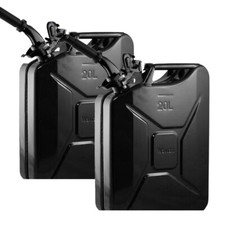 Wavian 3010 USA Leak-Proof Steel Jerry Gas Can Spout 20L w/ Nozzle Black 2-Pack