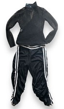 Kelle Dance Costume Cell 6 Black Fishnet LS Top Cropped Pants Size Small Adult