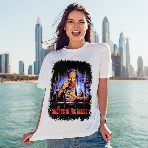 Das Schweigen der Lämmer (1992) Filmplakat inspiriert T-Shirt Retro 80er Tee - Bild 11 von 17