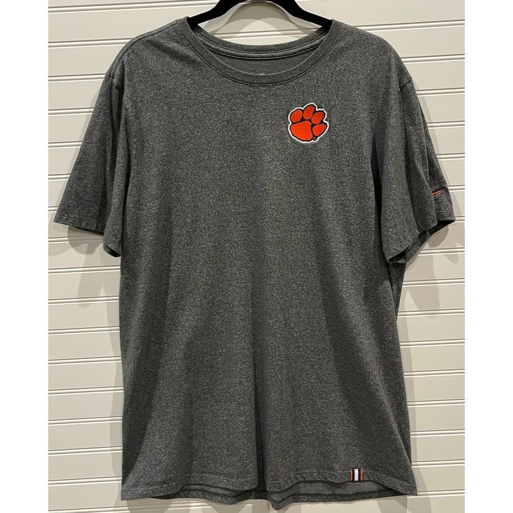 Nike Clemson Tigers Gray Orange Paw Logo Athletic T-Shirt Size XL