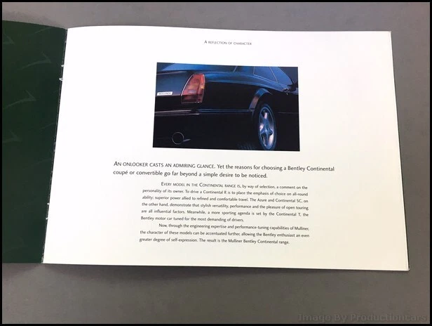 1999 2000 Bentley Mulliner Sales Brochure Catalog - Continental T R SC Azure - Изображение 2 из 4