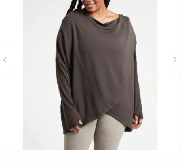 Sudadera con Capucha ATHLETA Talla Grande Marrón Nogal Purana Envolvente 1X Foto 3 de 4