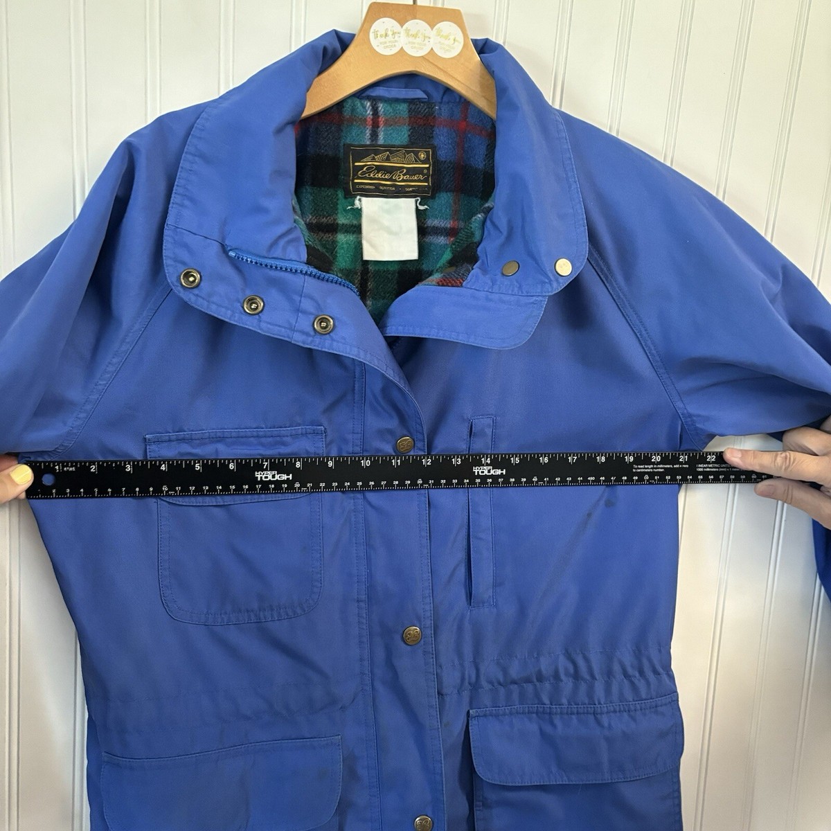 トップス Eddie Bauer Madras Plaid Anorak Jacket Vintage Eddie Bauer Madras Plaid Hooded Zip Jacket Terry