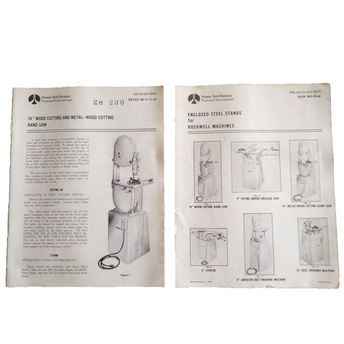 Rockwell 14 In Wood Cutting & Metal Cutting Band Saw & Stand Instruction Manual