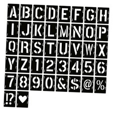 2 Inch Letter Stencils Symbol Numbers Craft Stencils, 42 Pcs Reusable 2 inch