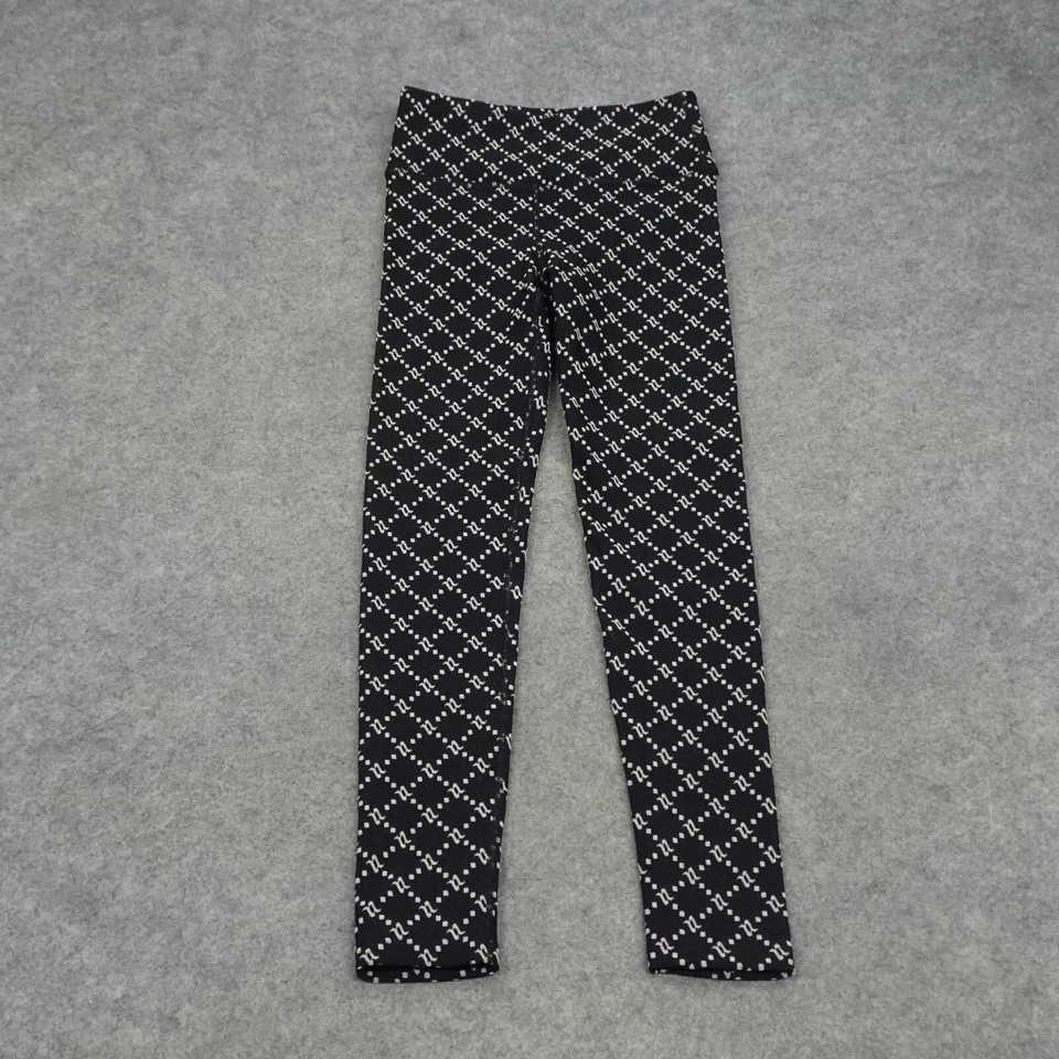 Noli Leggings Womens Small S Black Monogram Jacquard Stretch Pants Ankle Yoga - Image 2 of 4