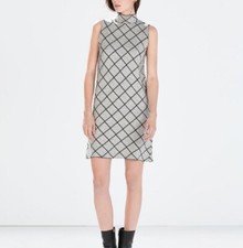 Romeo & Juliet Couture Grey Knit Sweater Dress Mock Neck Sleeveless M RJ36405