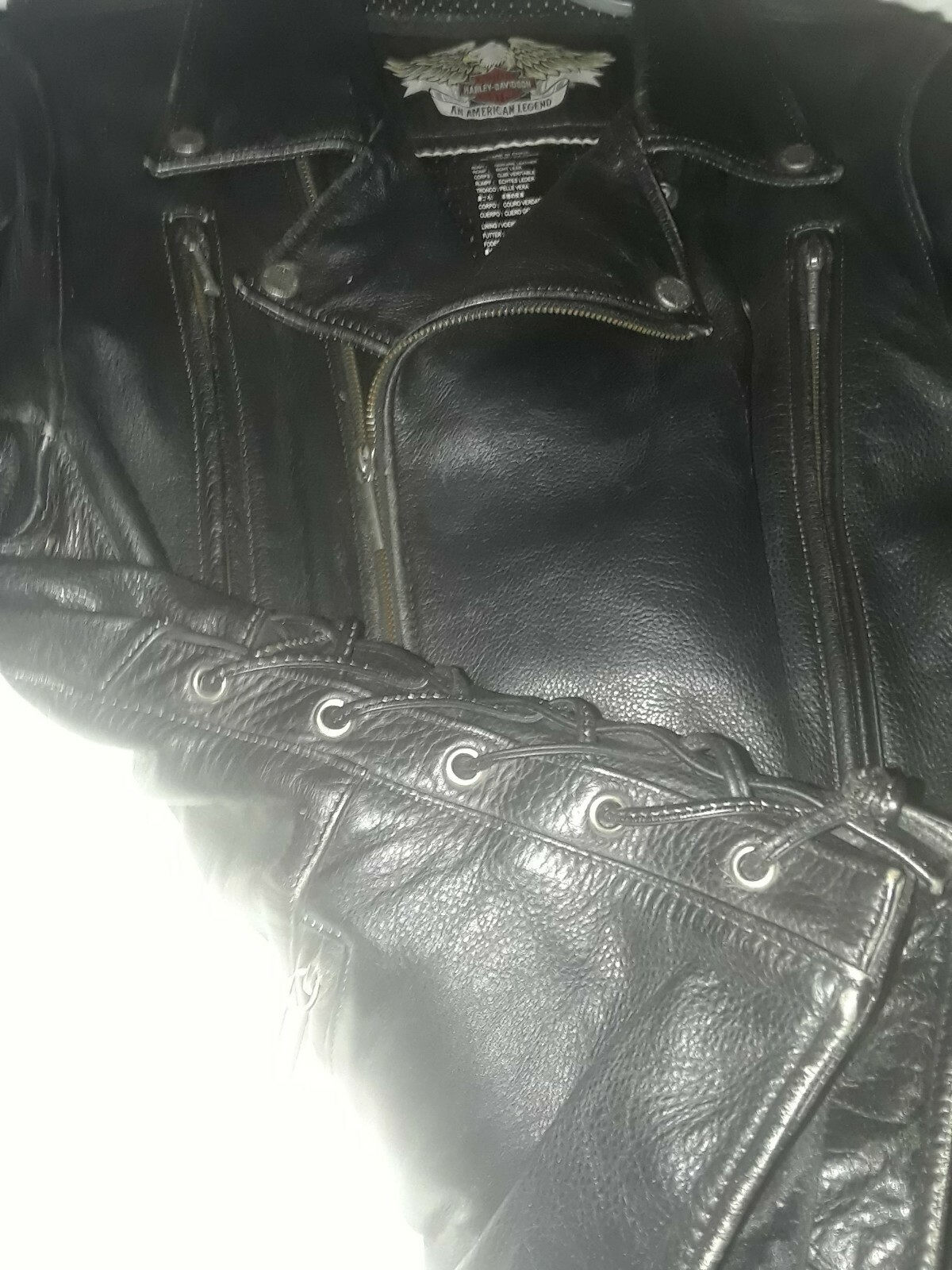 Harley Davidson Willie G Skull Black,, Bikers Leather Jacket Men's Size L, image 4