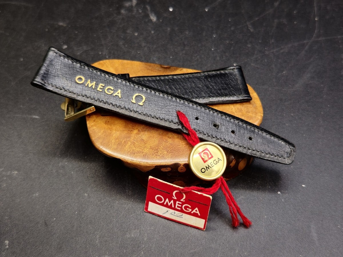 Vintage OMEGA 19mm NOS 1960's Leather Rare Band W/ Original Buckle