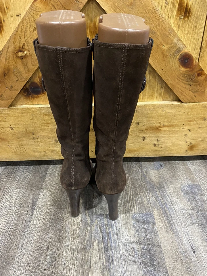 FRANCO SARTO Lilith  Brown Suede Tall Mid Calf Zip   Up Fall Winter Boots Sz 10M - Image 3 of 4