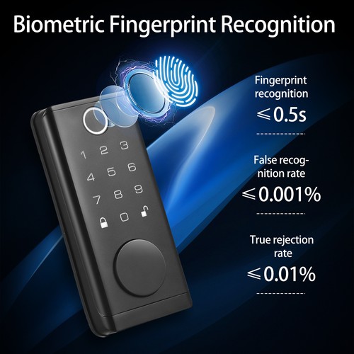Front Door Lock Set with Handle WiFi Keyless Entry Keypad Smart Deadbolt Q4E0 - Picture 8 of 12