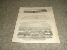 3 Illustrations c.1870 CT Factories Willimantic Linen Collins Co Farrell Foundry