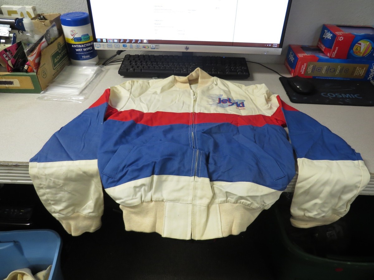 ジャケット・アウター Vintage Jet Set SIZE S Vintage NOS Kawasaki Jet Ski Red White & Blue Zip Up Sweater
