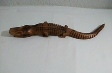 Wooden Handcrafted  Alligator Crocodile Showpiece-Home Measure 15.5" ×3"×1" RARE
