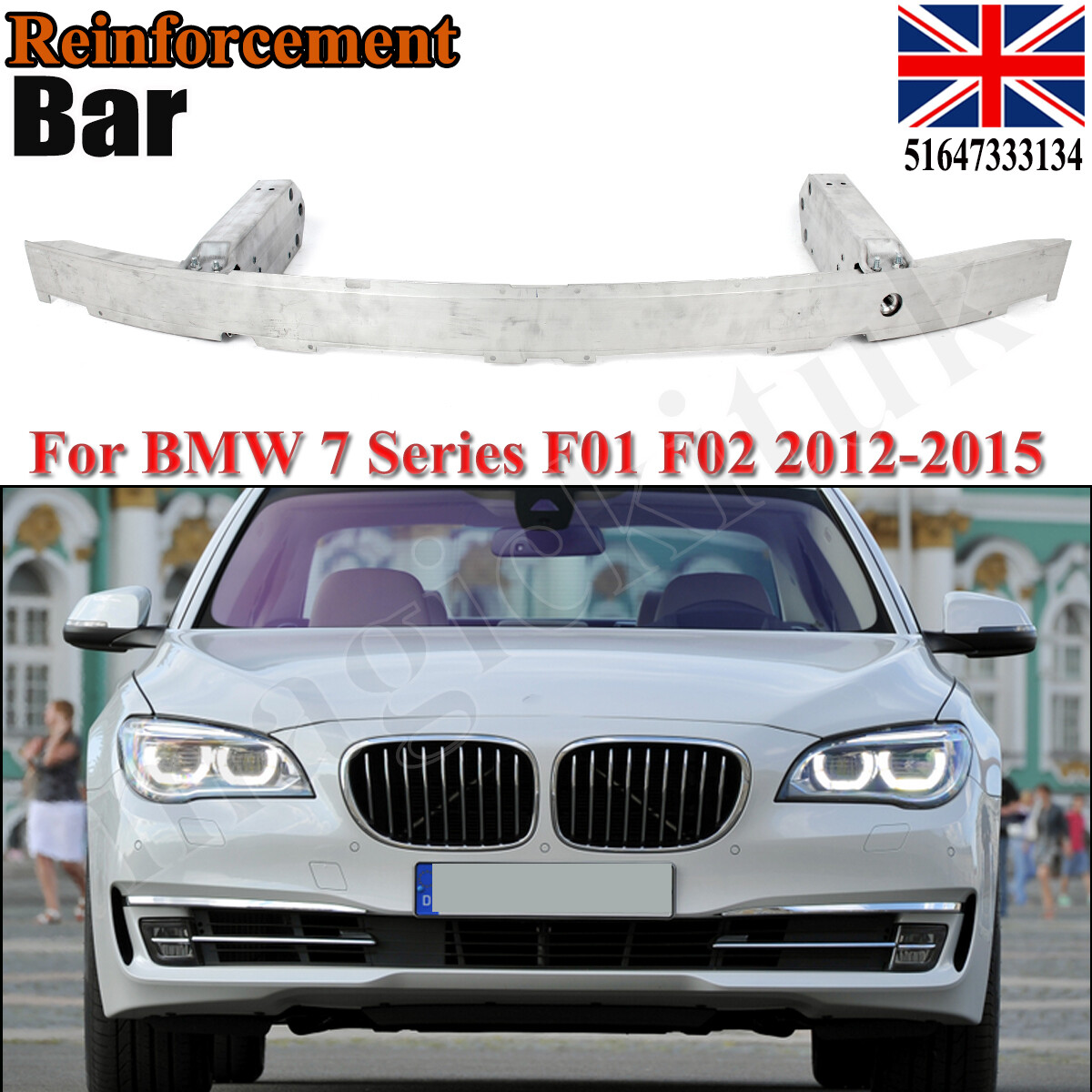 For BMW 7 Series F01 F02 F03 F04 Front Bumper Reinforcement Crash Bar 13-15 LCI