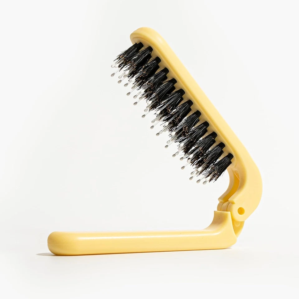 Uffy Travel Hair Brush, Mini Folding Hairbrush Comb with Boar Bristles for Women - Image 4 of 4
