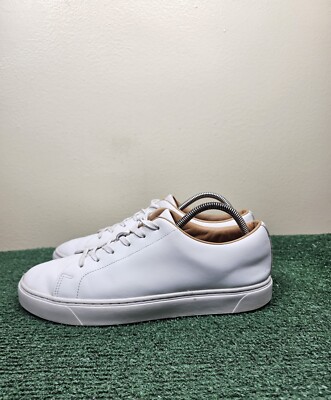 J.Crew Court AQ226 Mens Sneakers White Leather Vibram Outsole Casual Size 10