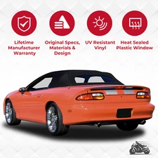Convertible Soft Top Black Canvas For 1994-2002 Chevy Camaro / Pontiac Firebird