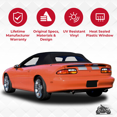 Convertible Soft Top Black Canvas For 1994-2002 Chevy Camaro