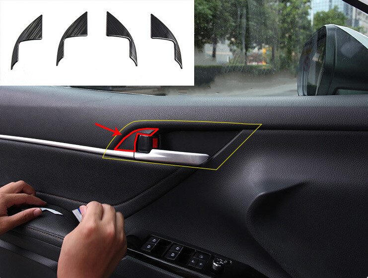 Door Lock Protection Cover Trim 4* Fit For Toyota Camry 20182022 Black