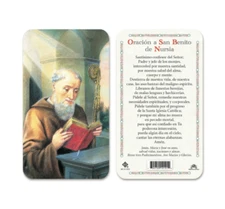 Oracion a San Benito de Nursia - Spanish - Plastic Holy Card HC10