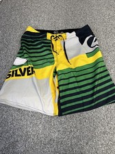 Quiksilver Cypher Series Yellow Green Blue Board Shorts Size 38