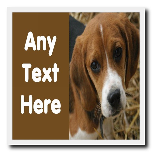 beagle dog personalised square sign plaque