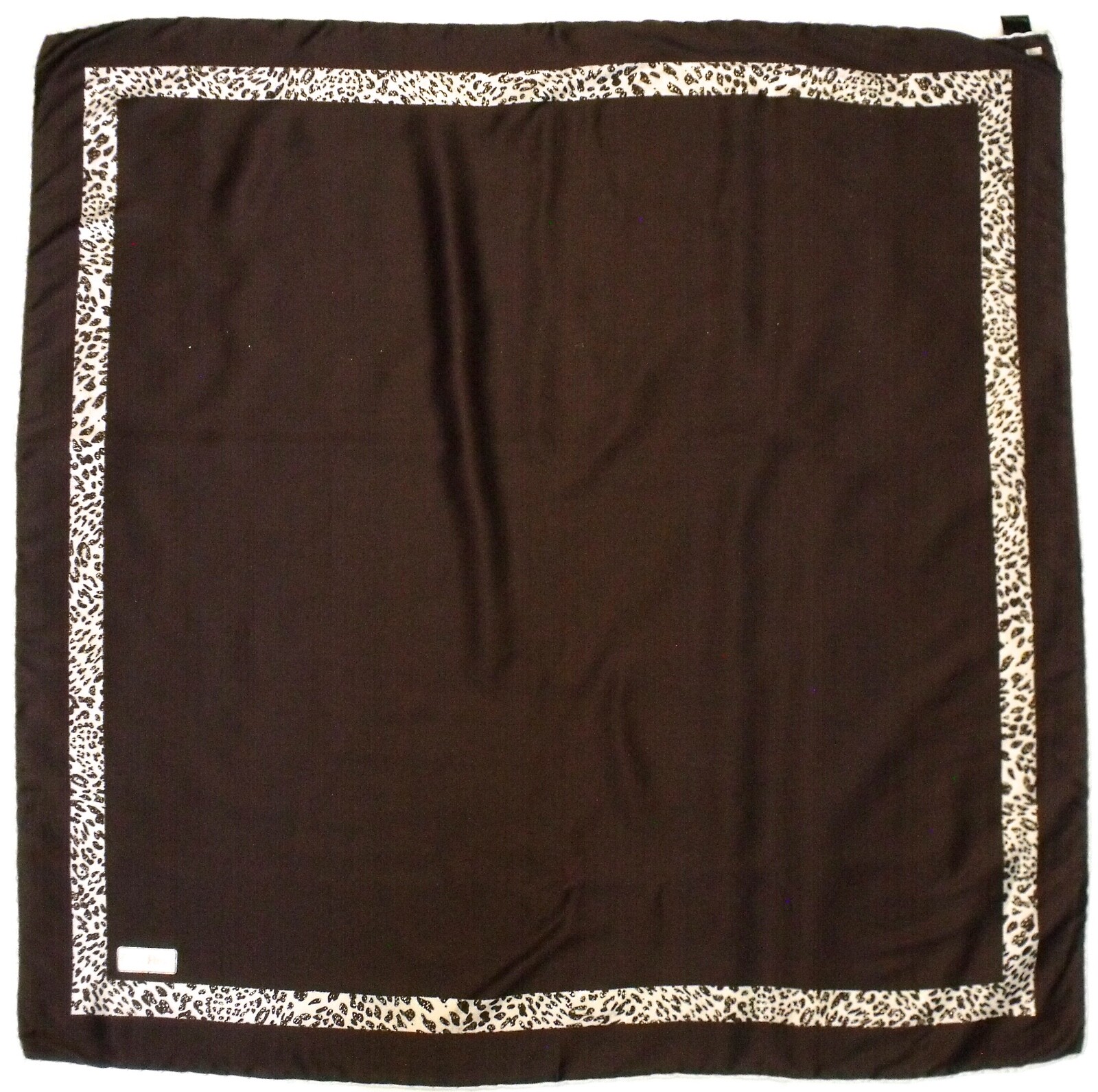 ROSA PARK Brown Animal Print Scarf Hijab 33.5 Inch Soft Satin Polyester