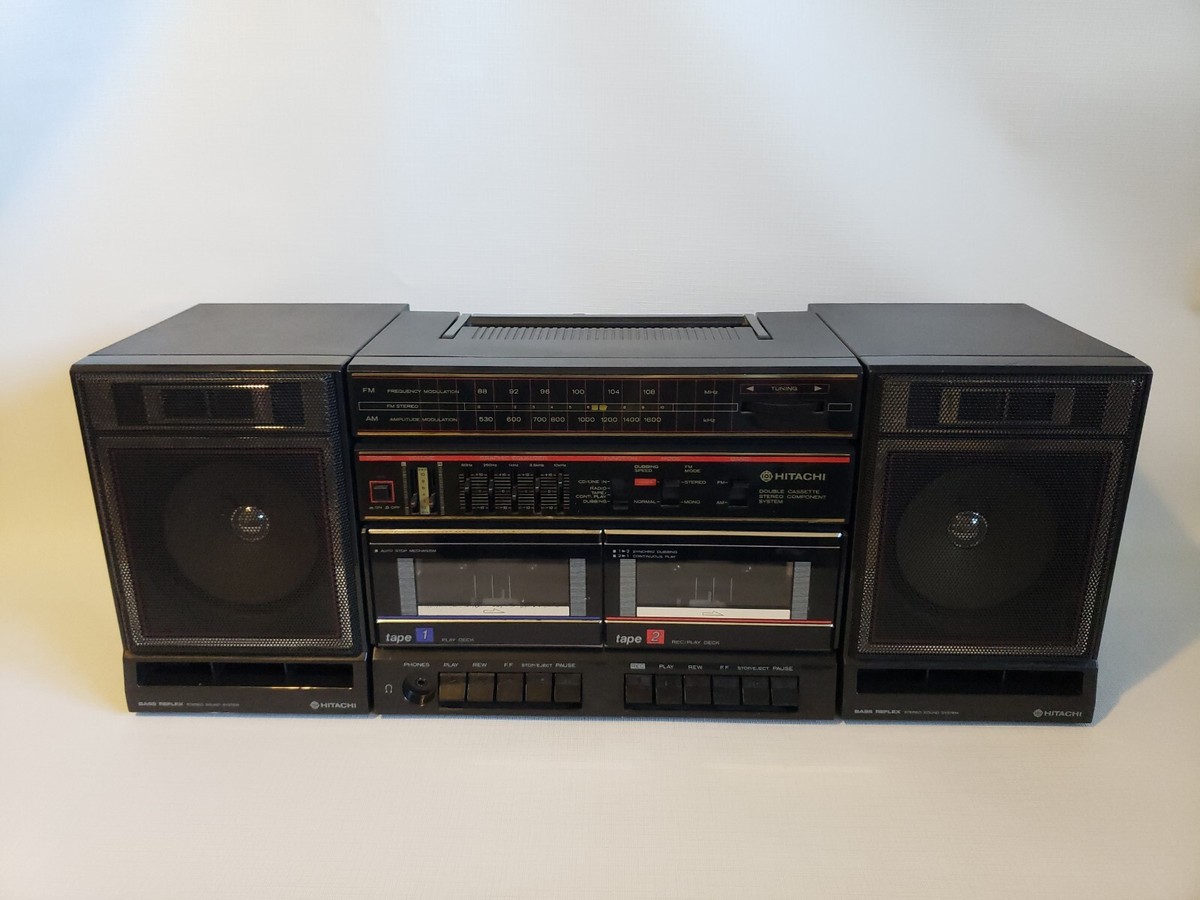 Vintage Hitachi TRK-W540HC Boombox Radio Stereo Cassette w Vintage Hitachi TRK-W540HC Boombox Radio Stereo Cassette w
