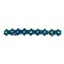 FLOWER BARRETTE use Swarovski Crystal Hair clip Hairpin Elegant Long Green 12-8