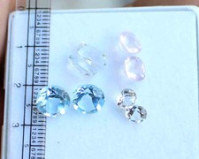 Faceted Cut Assorted Gemstones Topaz Amethyst 9.70 Ct Mix Loose Gemstone Pair