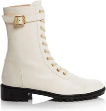 Stuart Weitzman Thalia Leather Ankle Combat & Lace-up Boots 11B 7.5B 8B 6B 5B