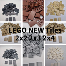 LEGO *NEW* TILES Genuine Flat Detailing Smooth Bundles 2X2 2X3 2X4 X50 Pieces