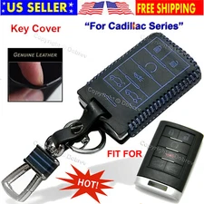 Genuine Leather Fob Skin Case Cover Skin Entry for Cadillac Escalade EXT ESV Key