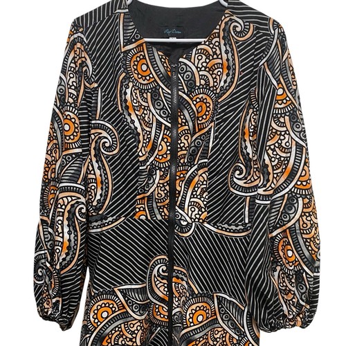 Ray Darten Damenkleid mit durchgehendem Reißverschluss afrikanischem Druck hergestellt in Nigeria Größe Large - Bild 2 von 7