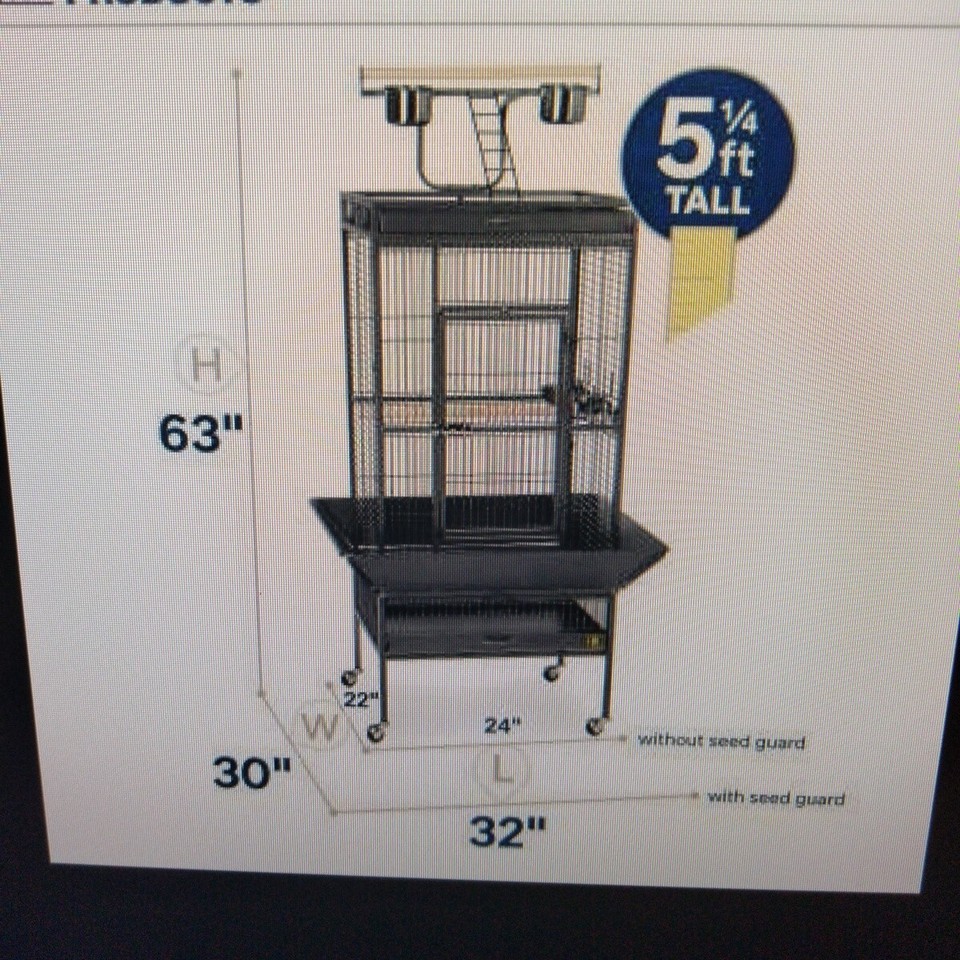 Image showcasing Prevue Hendryx Select Small Parrot Bird Cage Black | eBay