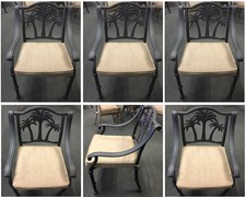 Cast Aluminum Palm Tree Chairs Set Of 8 Patio Dining Outdoor Backyard Furniture For Sale Online Ebay