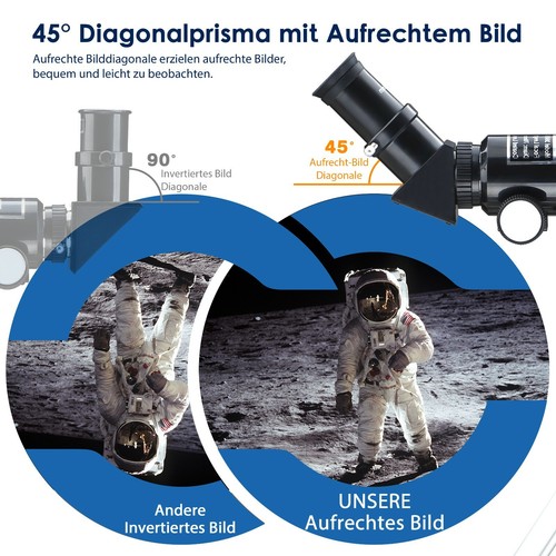 ESSLNB 180X Teleskop Astronomie Refraktor 3X Barlow-Linse Mit Stativ 70mm - Afbeelding 5 van 10