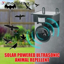 Upgraded Solar Ultrasonic Bird Repeller Pest Control Animal Repellent For Garden