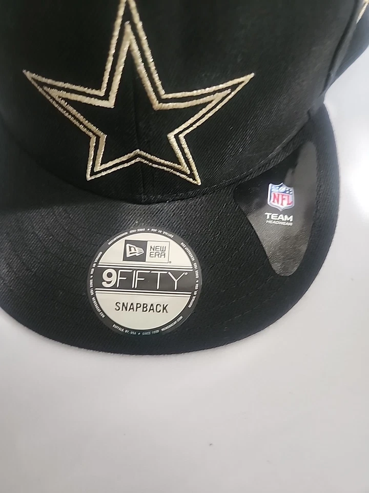 Para hombres New Era Negro Dallas Cowboys Ezekiel Elliott 9FIFTY Sombrero Dorado Snapback Foto 3 de 4