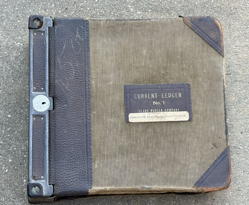 VTG Island Woolen Company Baraboo Wisconsin Customer Account Ledger c. 1930