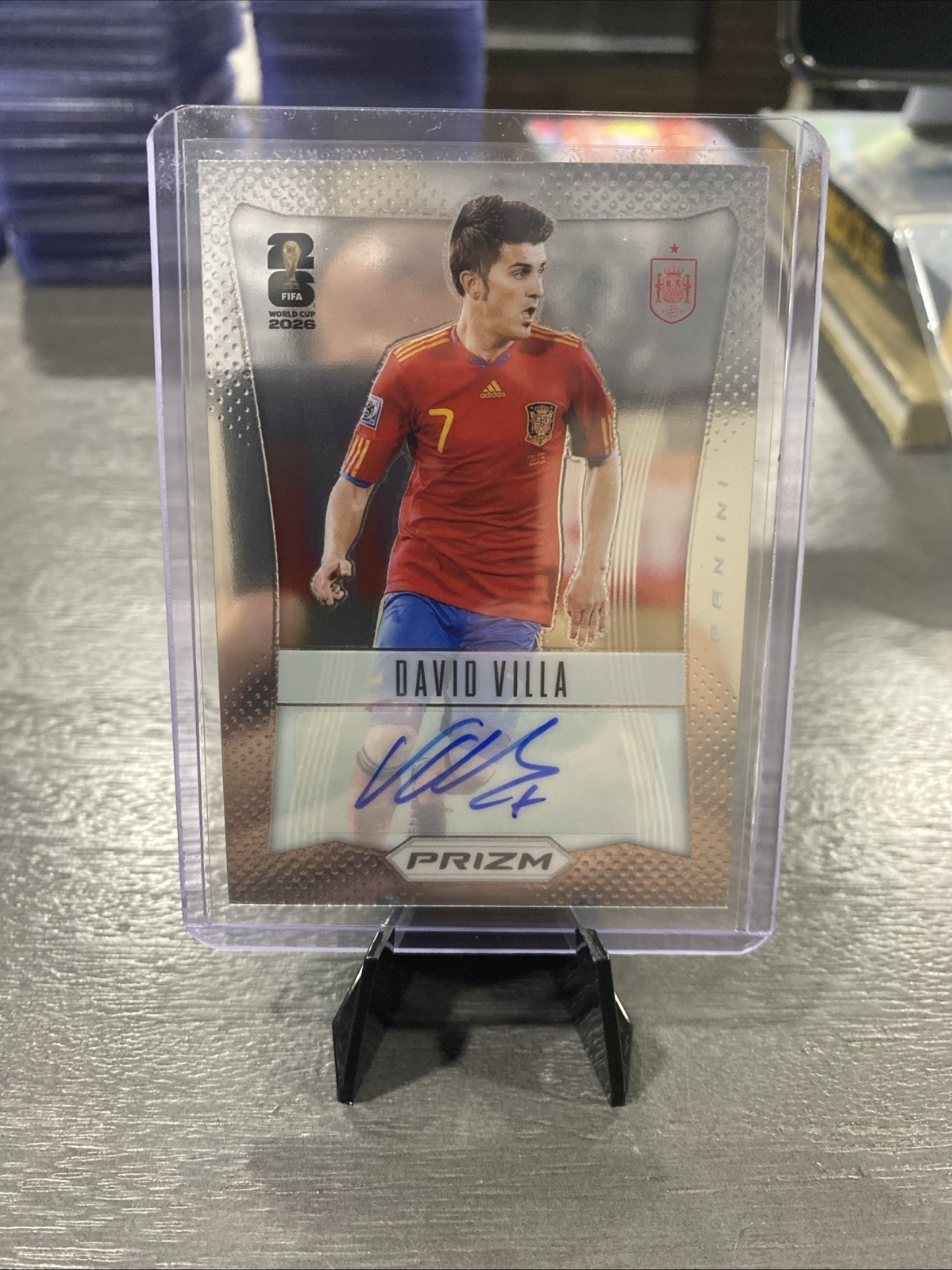 2026 Panini Prizm FIFA World Cup David Villa 2012 Throwback Auto #12-DV 