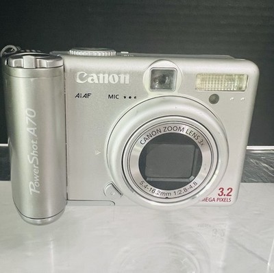 Canon PowerShot A70 - Digital Camera - Compact - 3.2 Mp - 3X Optical Zoom~Works!