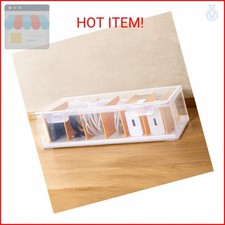 PAVSTINE Clear Cable Organizer Box with Lid, Plastic Charger Cable Cord Storage